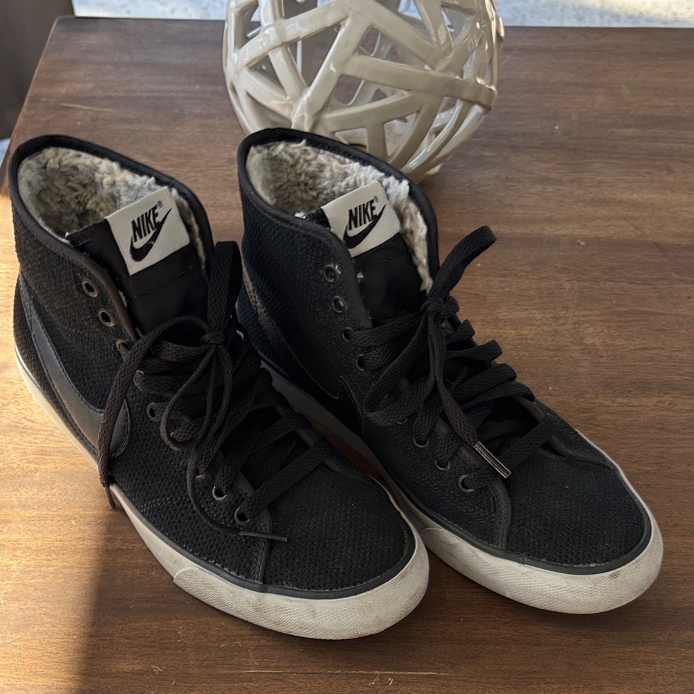 Nike Black and White High-Top Sneakers